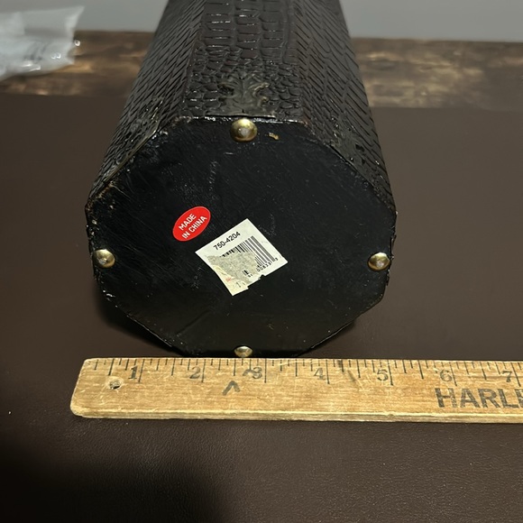 Vintage Y2K 90’s Wine/ Liquor wooden crocodile print box holder - Picture 7 of 11